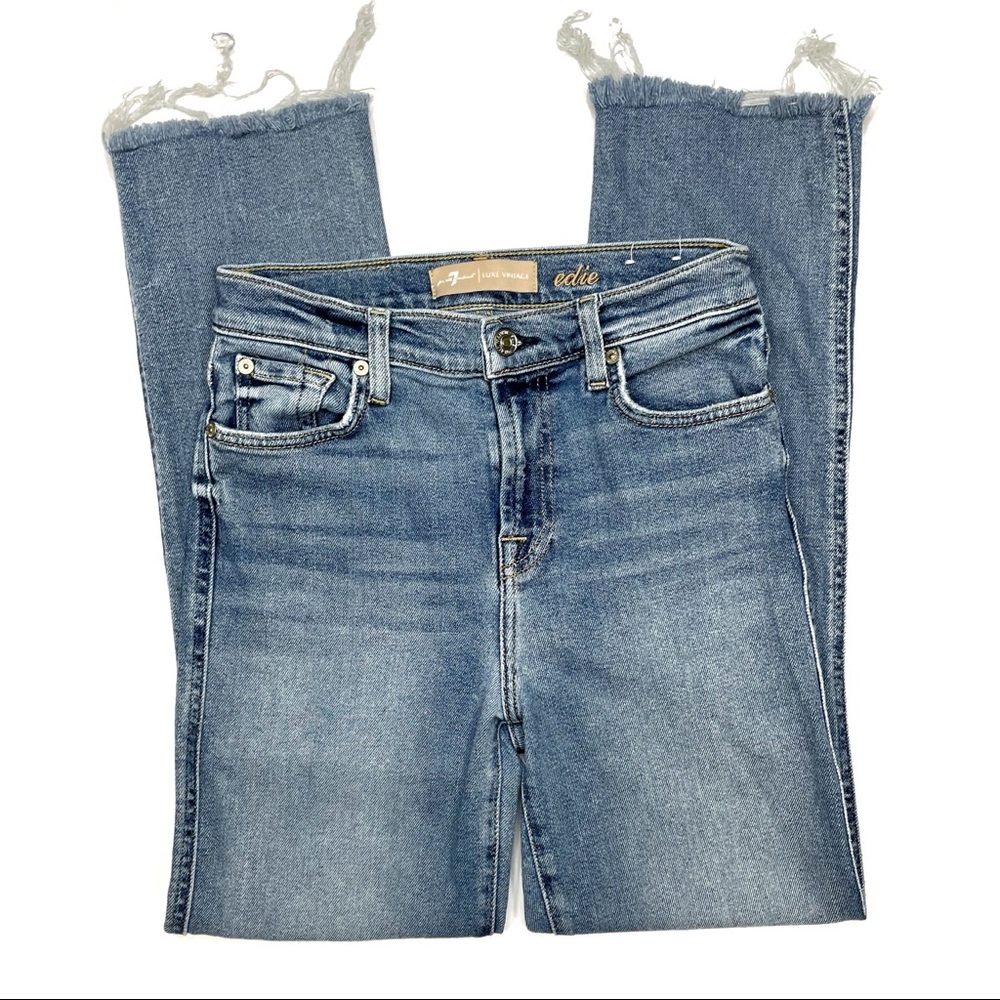 7FAMK Luxe Vintage Edie Cut Off Hem Jeans